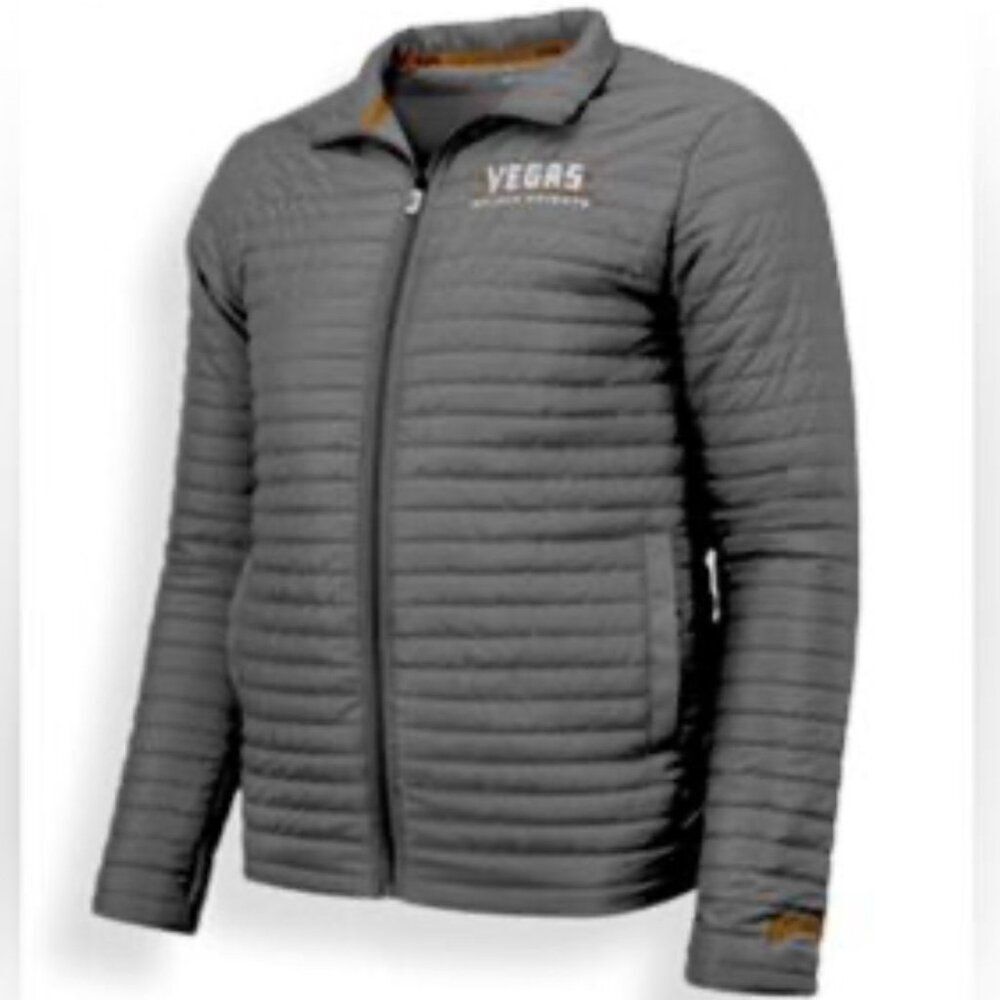 VGK Vegas Golden Knights Hockey Grey Puffer Jacket Lightweight Mens Size Medium
